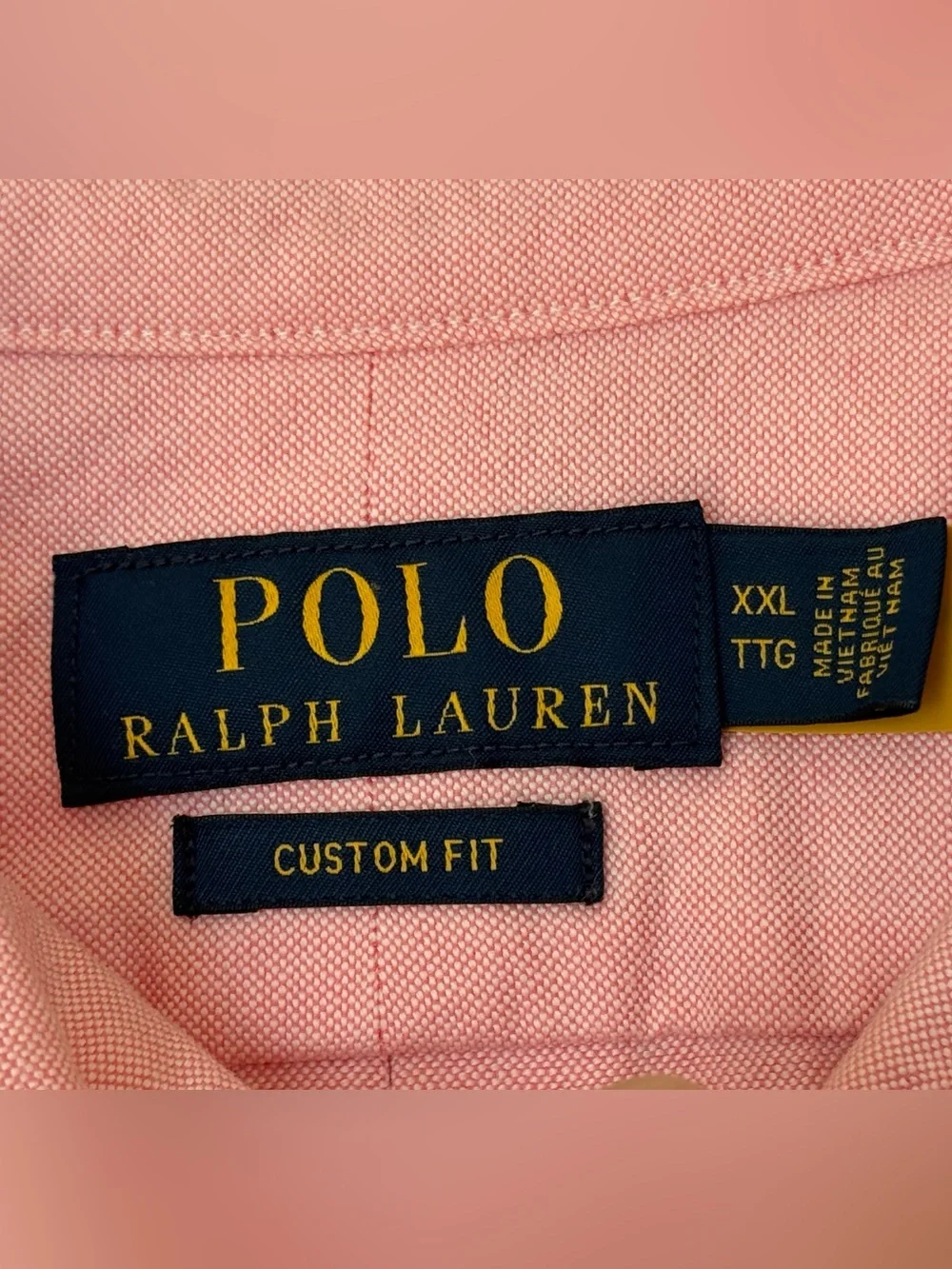 Polo Ralph Lauren Custom Fit Pink Cotton Long Sleeve Button-Down Shirt size XXL